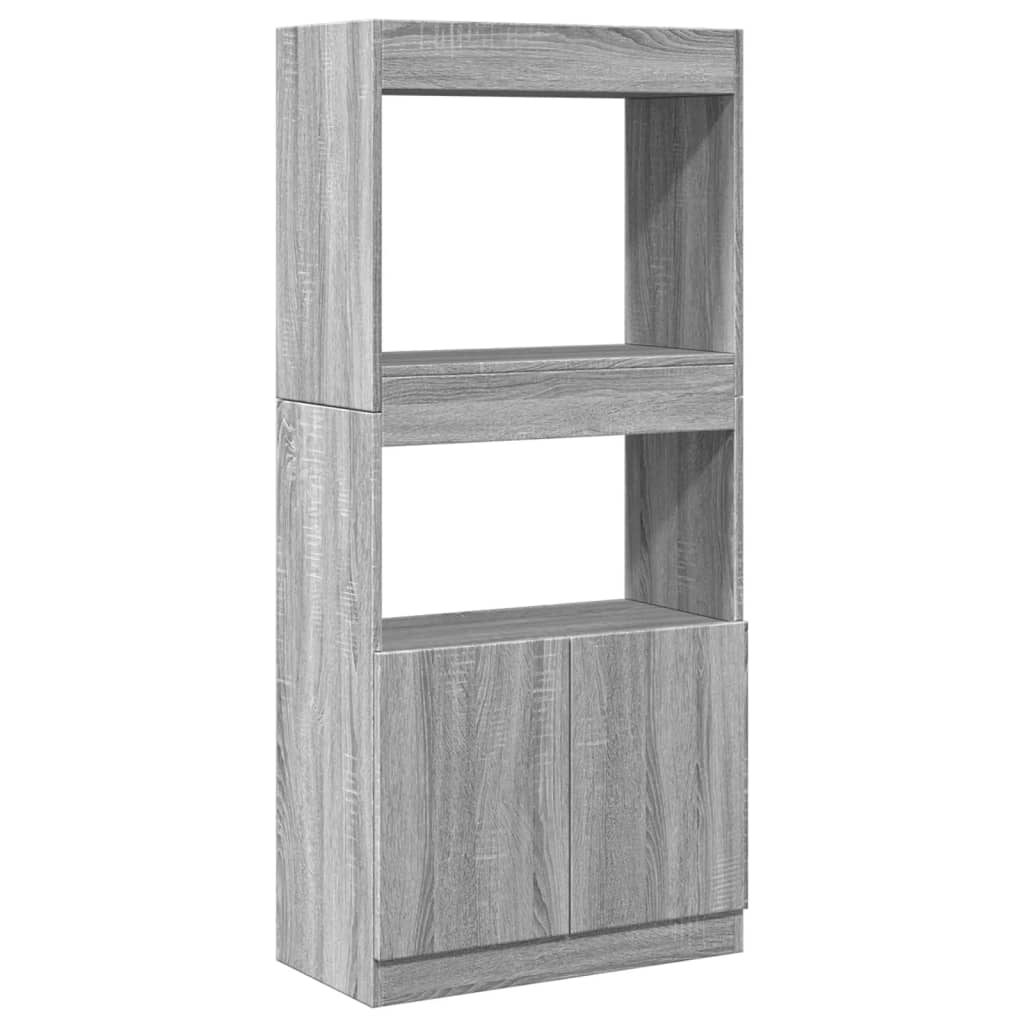 Ντουλάπι Γκρι Sonoma 63x33x140 εκ. από Επεξεργασμένο Ξύλο - Pakobazaar