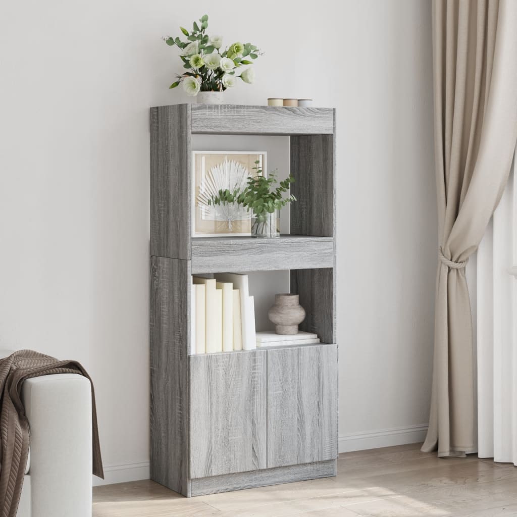 Ντουλάπι Γκρι Sonoma 63x33x140 εκ. από Επεξεργασμένο Ξύλο - Pakobazaar