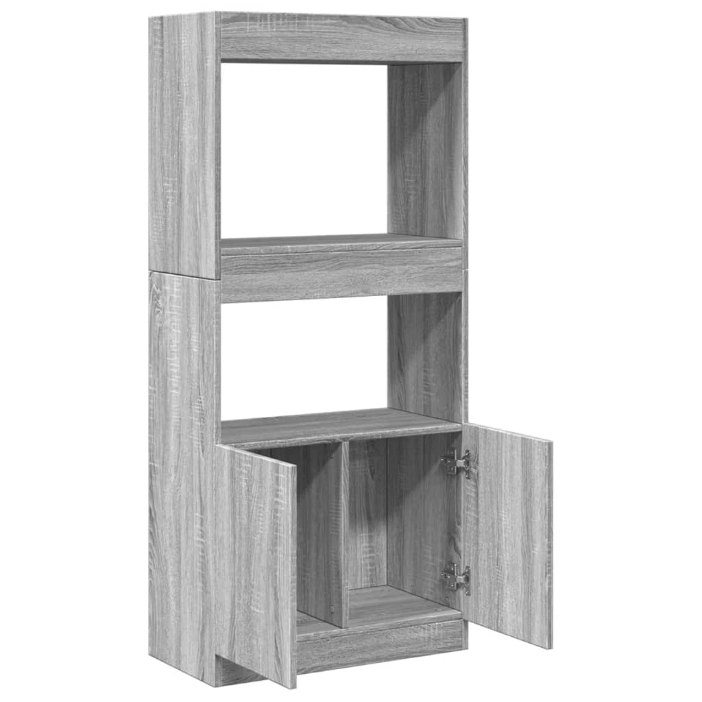 Ντουλάπι Γκρι Sonoma 63x33x140 εκ. από Επεξεργασμένο Ξύλο - Pakobazaar