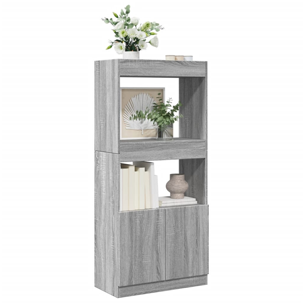 Ντουλάπι Γκρι Sonoma 63x33x140 εκ. από Επεξεργασμένο Ξύλο - Pakobazaar
