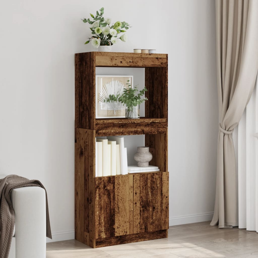 Ντουλάπι Όψη Παλαιού Ξύλου 63x33x140 εκ. Επεξεργασμένο Ξύλο