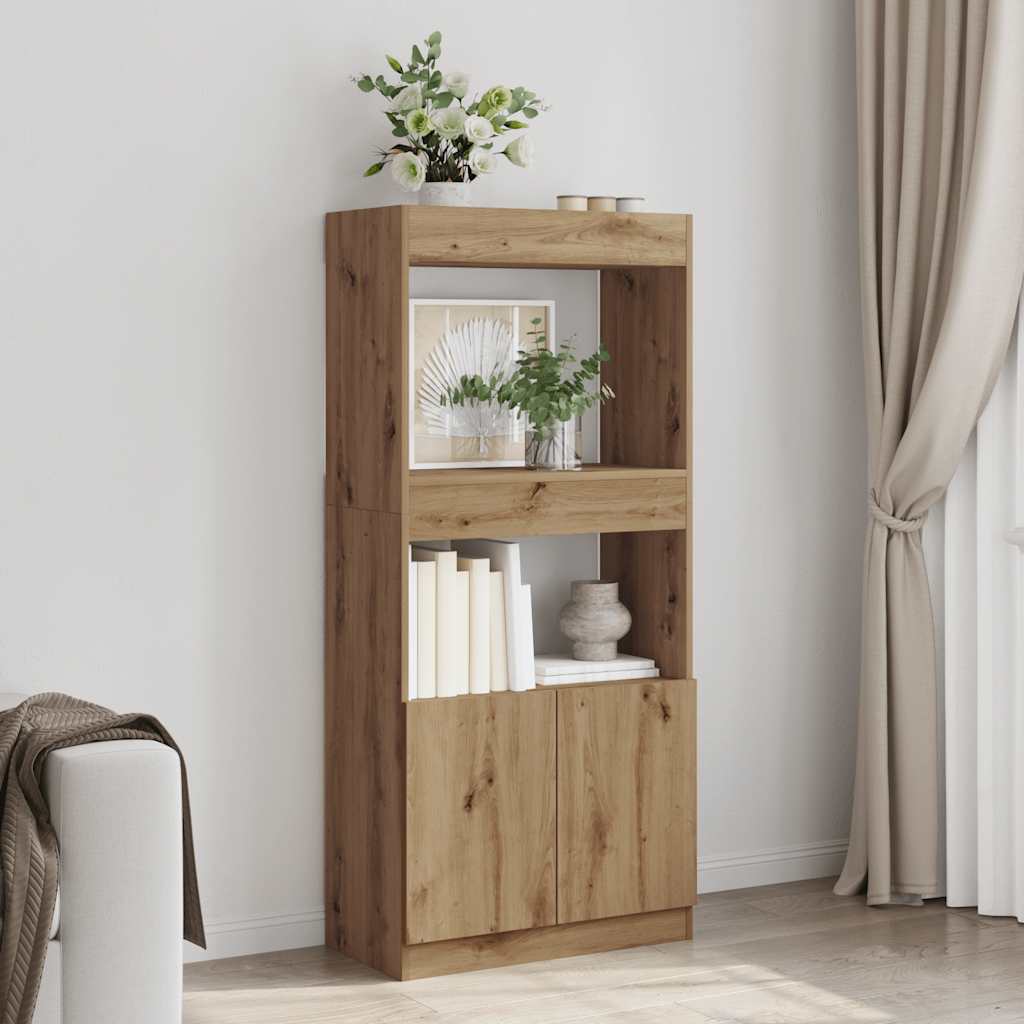 Ντουλάπι Αρτισιανή Δρυς 63x33x140 εκ. από Επεξεργασμένο Ξύλο