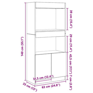 Ντουλάπι Αρτισιανή Δρυς 63x33x140 εκ. από Επεξεργασμένο Ξύλο