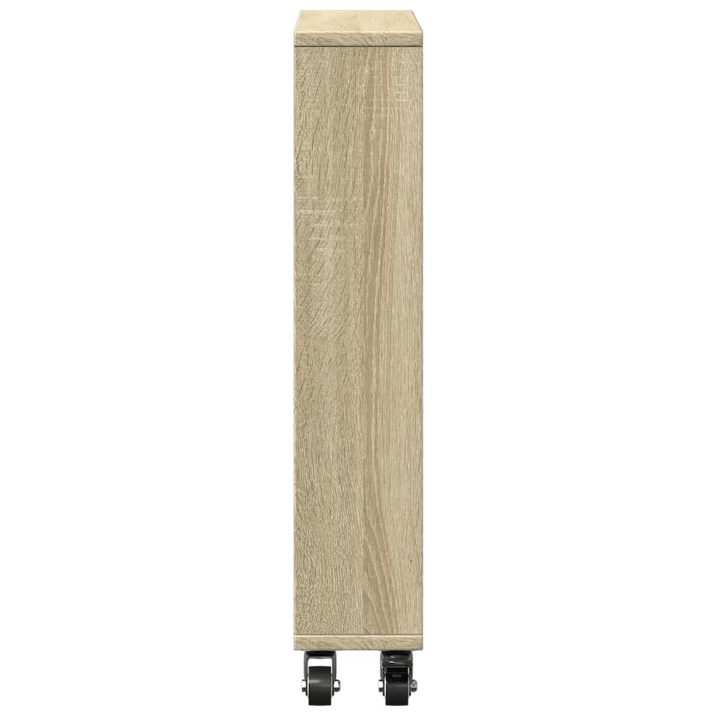 Στενό Τρόλεϊ Αποθήκευσης Sonoma Δρυς 48x13x68 εκ. από Τεχνητό Ξύλο - Pakobazaar