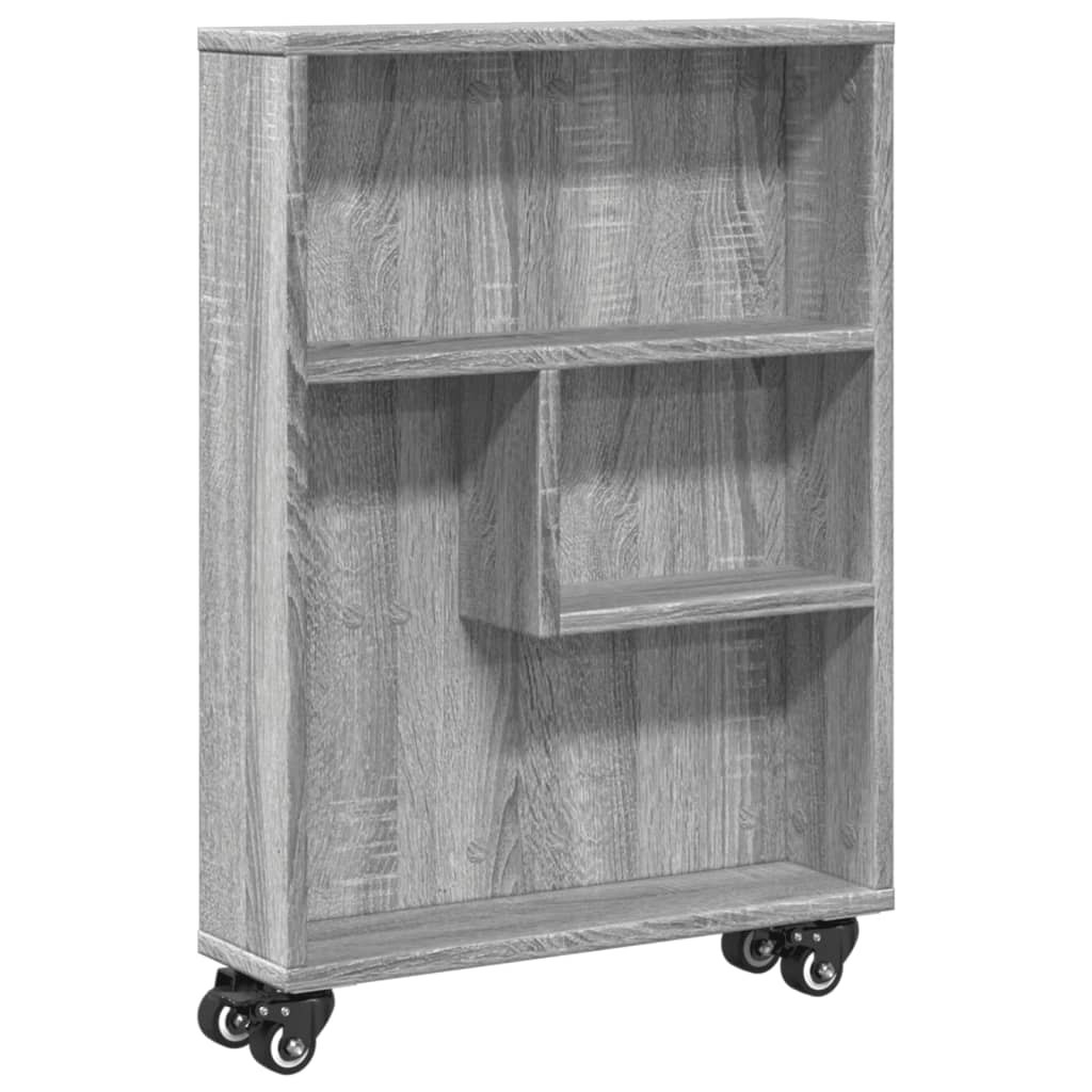 Τρόλεϊ Αποθήκευσης Στενό Γκρι Sonoma 48x13x68 εκ. Επεξ. Ξύλο