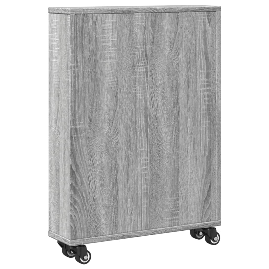 Τρόλεϊ Αποθήκευσης Στενό Γκρι Sonoma 48x13x68 εκ. Επεξ. Ξύλο