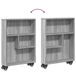 Τρόλεϊ Αποθήκευσης Στενό Γκρι Sonoma 48x13x68 εκ. Επεξ. Ξύλο