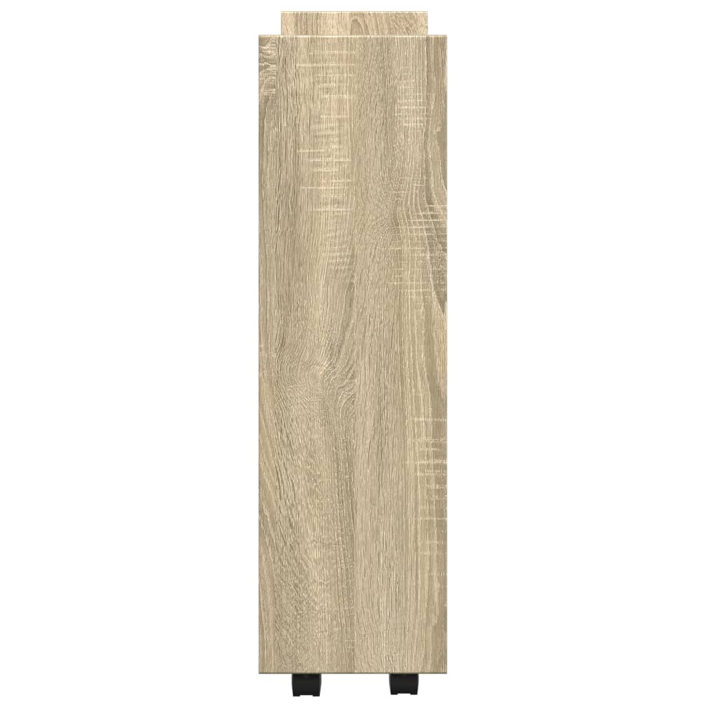 Τρόλεϊ Αποθήκευσης Στενό 3 Επιπέδων Sonoma Δρυς Επεξ. Ξύλο