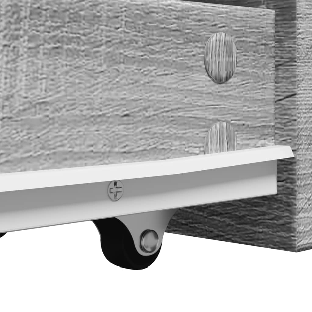 Ντουλάπι Μπάνιου Στενό με Ροδάκια Γκρι Sonoma Επεξ. Ξύλο