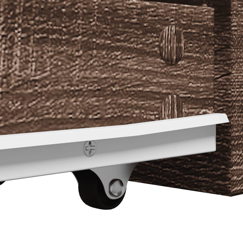 Ντουλάπι Μπάνιου Στενό με Ροδάκια Καφέ Δρυς Επεξ. Ξύλο