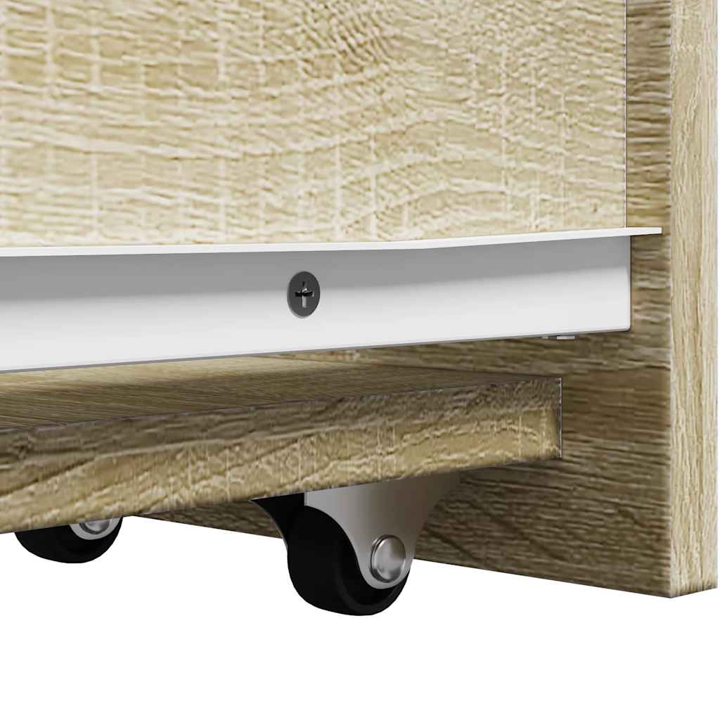 Ντουλάπι Μπάνιου Στενό με Ροδάκια Sonoma Δρυς Επεξ. Ξύλο - Pakobazaar