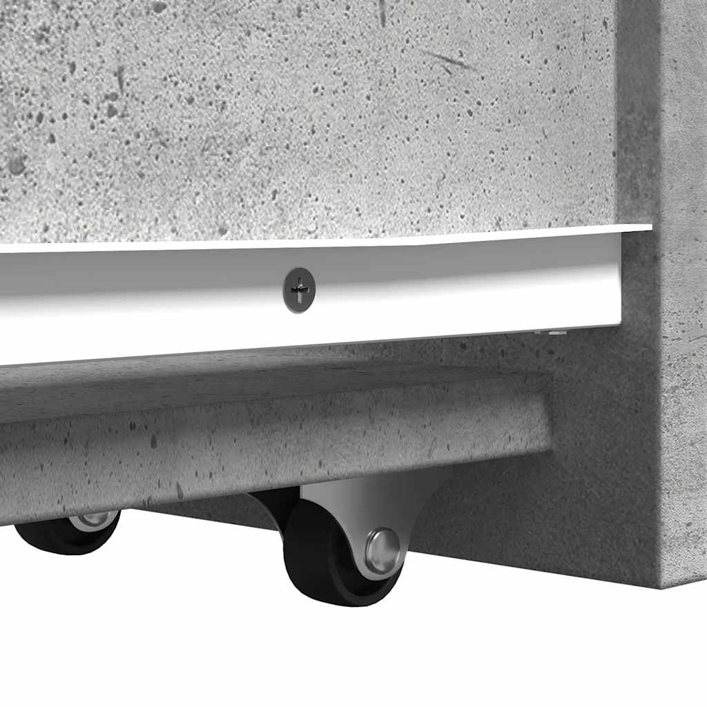 Ντουλάπι Μπάνιου Στενό με Ροδάκια Γκρι Σκυρ. Επεξ. Ξύλο