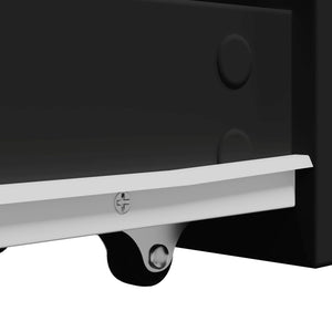 Ντουλάπι Μπάνιου Στενό με Ροδάκια Μαύρο Επεξ. Ξύλο