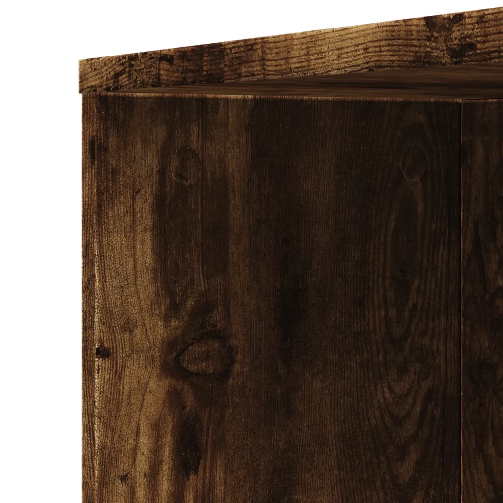 Ντουλάπι Μπάνιου Στενό με Ροδάκια Καπνιστή Δρυς Επεξ. Ξύλο