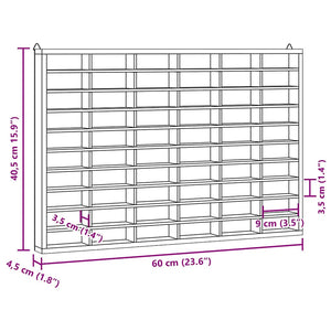 Ξύλινη Βιτρίνα Συλλεκτών με 60 Θέσεις 60x4,5x40,5 εκ.