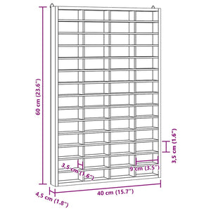 Ξύλινη Βιτρίνα Συλλεκτών με 56 Θέσεις 40x4,5x60 εκ.