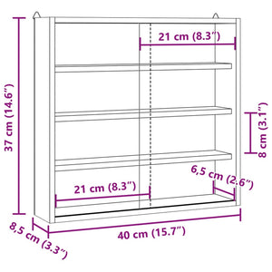 Ξύλινη συλλεκτική βιτρίνα με πόρτες 40x8,5x37 εκ.