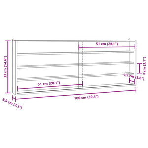 Ξύλινη συλλεκτική βιτρίνα με πόρτες 100x8,5x37 εκ. - Pakobazaar