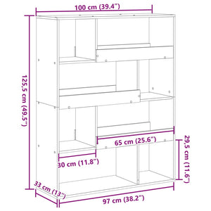 Βιβλιοθήκη Λευκή 100x33x125,5 εκ. από Επεξεργασμένο Ξύλο