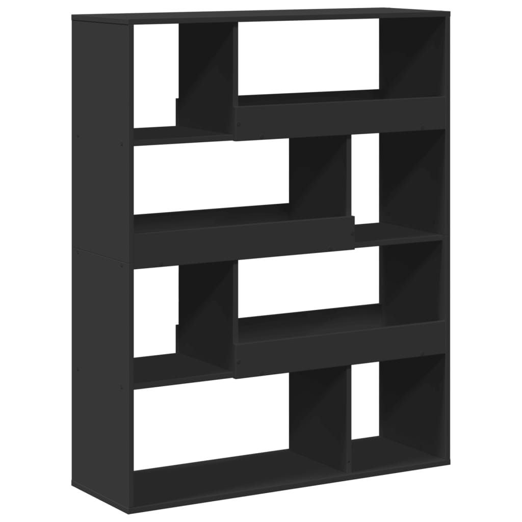 Βιβλιοθήκη Μαύρη 100x33x125,5 εκ. από Επεξεργασμένο Ξύλο