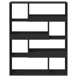 Βιβλιοθήκη Μαύρη 100x33x125,5 εκ. από Επεξεργασμένο Ξύλο
