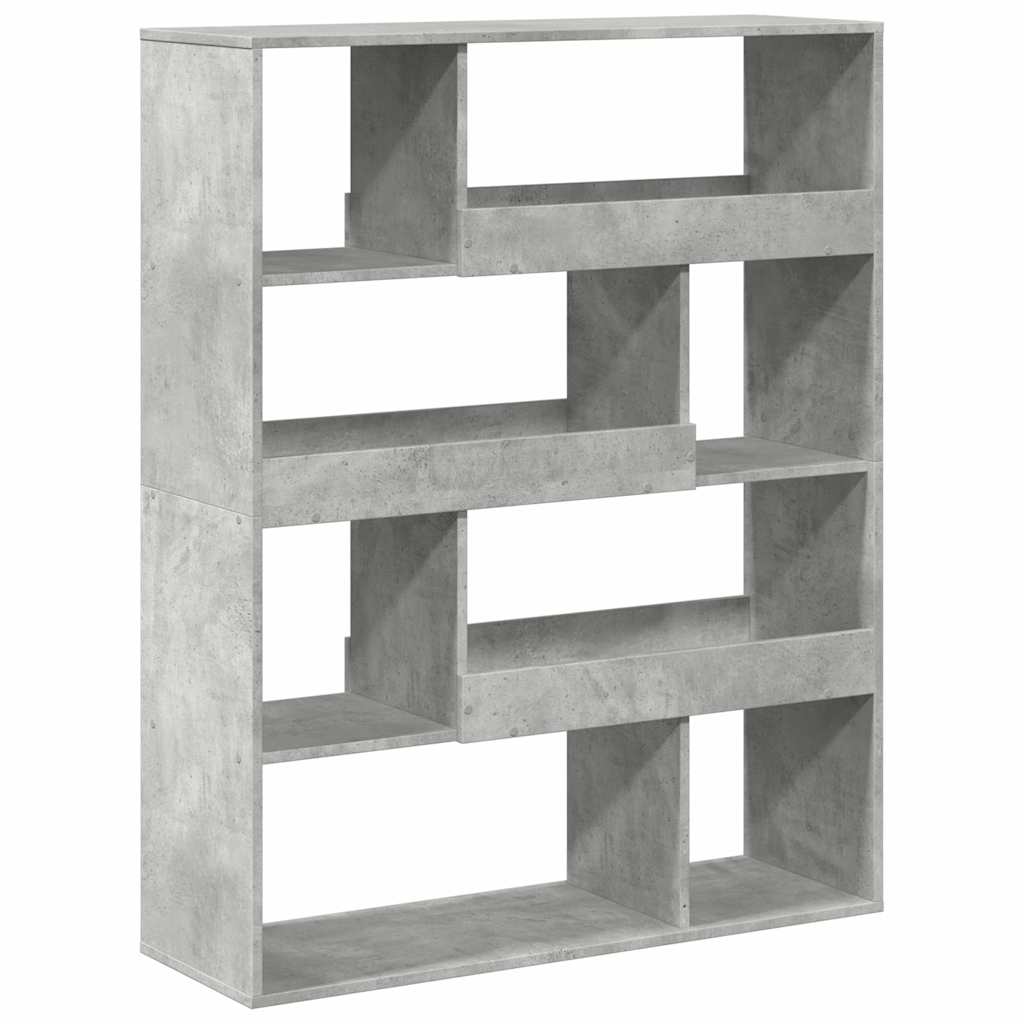 Βιβλιοθήκη Γκρι Σκυροδέματος 100x33x125,5 εκ. Επεξεργ. Ξύλο