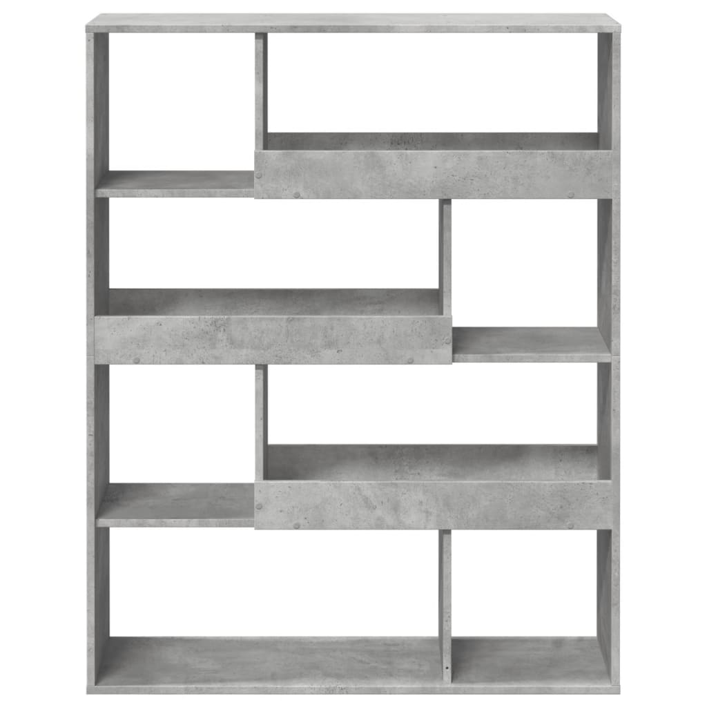 Βιβλιοθήκη Γκρι Σκυροδέματος 100x33x125,5 εκ. Επεξεργ. Ξύλο