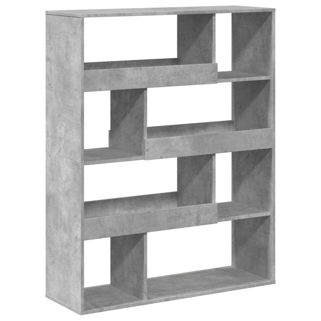 Βιβλιοθήκη Γκρι Σκυροδέματος 100x33x125,5 εκ. Επεξεργ. Ξύλο