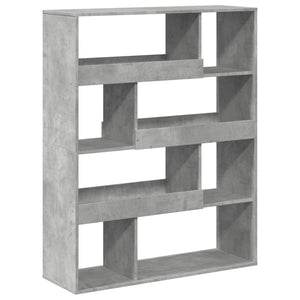 Βιβλιοθήκη Γκρι Σκυροδέματος 100x33x125,5 εκ. Επεξεργ. Ξύλο
