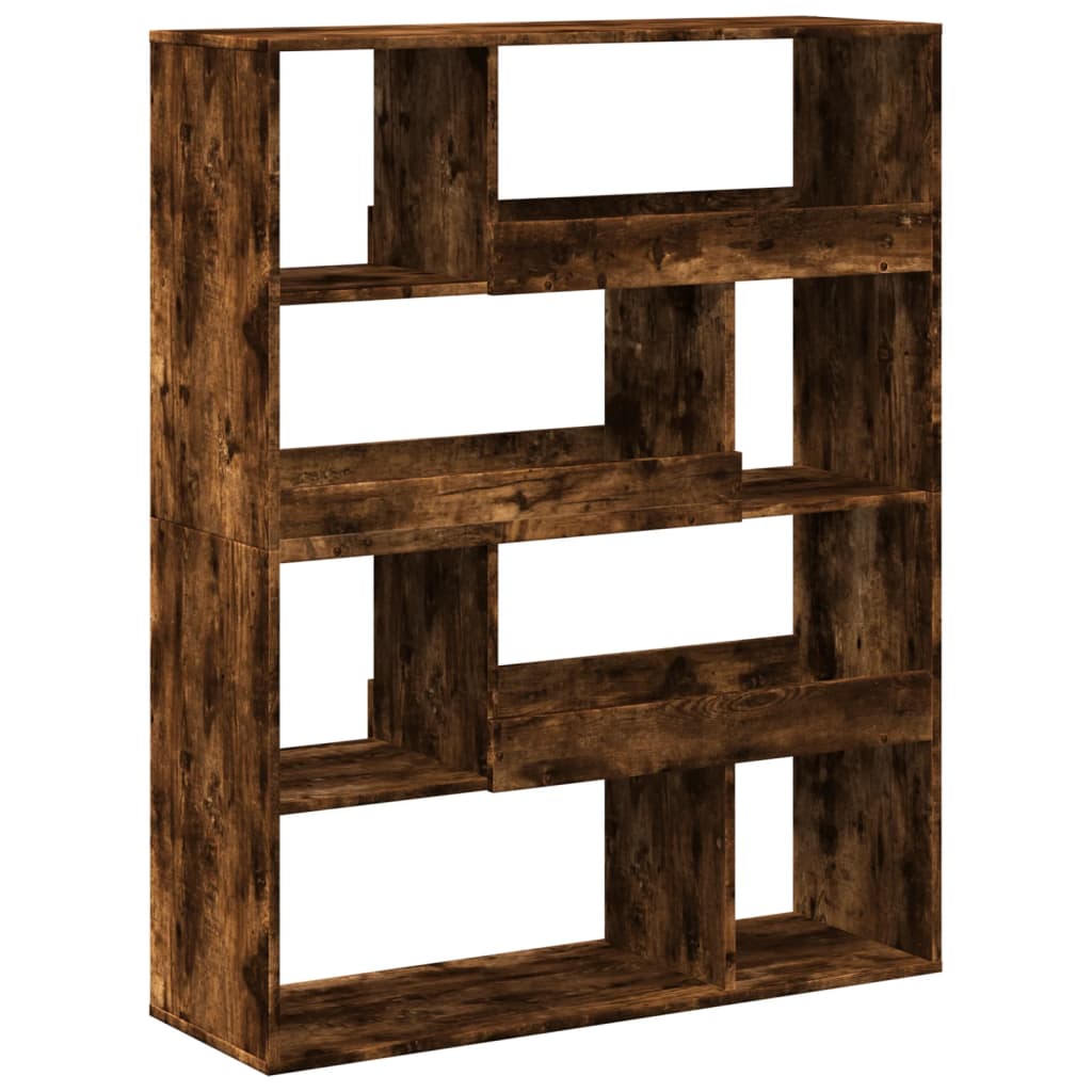 Βιβλιοθήκη Καπνιστή Δρυς 100x33x125,5εκ. από Επεξεργασμένο Ξύλο