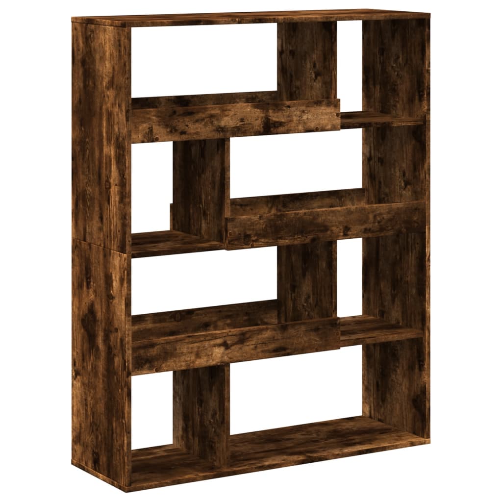 Βιβλιοθήκη Καπνιστή Δρυς 100x33x125,5εκ. από Επεξεργασμένο Ξύλο