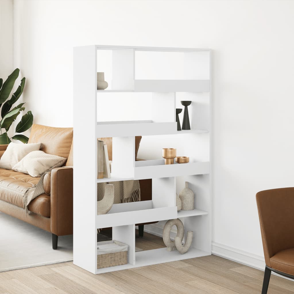 Βιβλιοθήκη Λευκή 100x33x156,5 εκ. από Επεξεργασμένο Ξύλο - Pakobazaar
