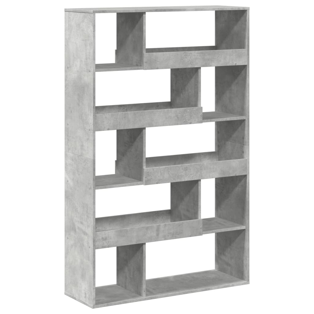 Βιβλιοθήκη Γκρι Σκυροδέματος 100x33x156,5 εκ. Επεξεργ. Ξύλο
