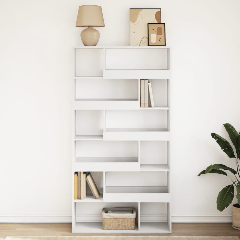Βιβλιοθήκη Λευκή 100x33x187,5 εκ. Επεξ. Ξύλο - Pakobazaar