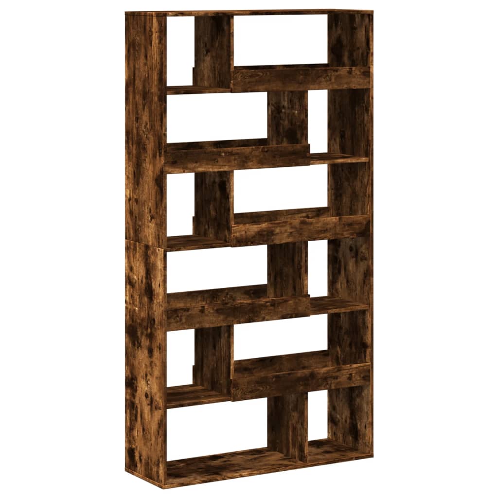 Βιβλιοθήκη Καπνιστή Δρυς 100x33x187,5εκ. από Επεξεργασμένο Ξύλο - Pakobazaar