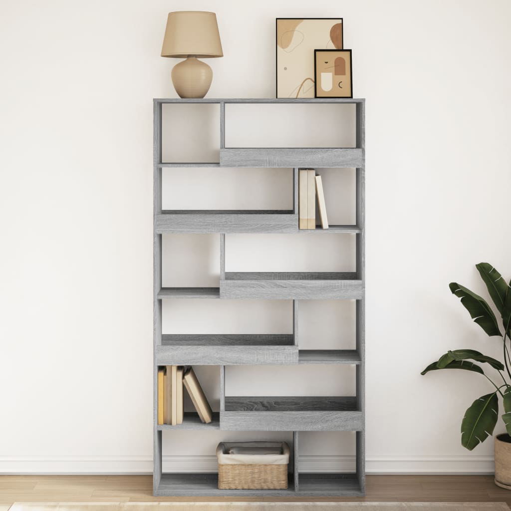 Βιβλιοθήκη Γκρι Sonoma 100x33x187,5 εκ. από Επεξεργ. Ξύλο