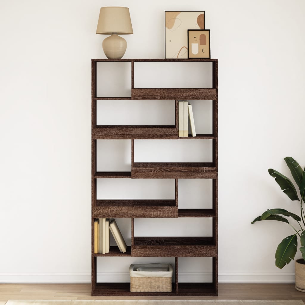 Βιβλιοθήκη Καφέ Δρυς 100x33x187,5 εκ. από Επεξεργασμένο Ξύλο
