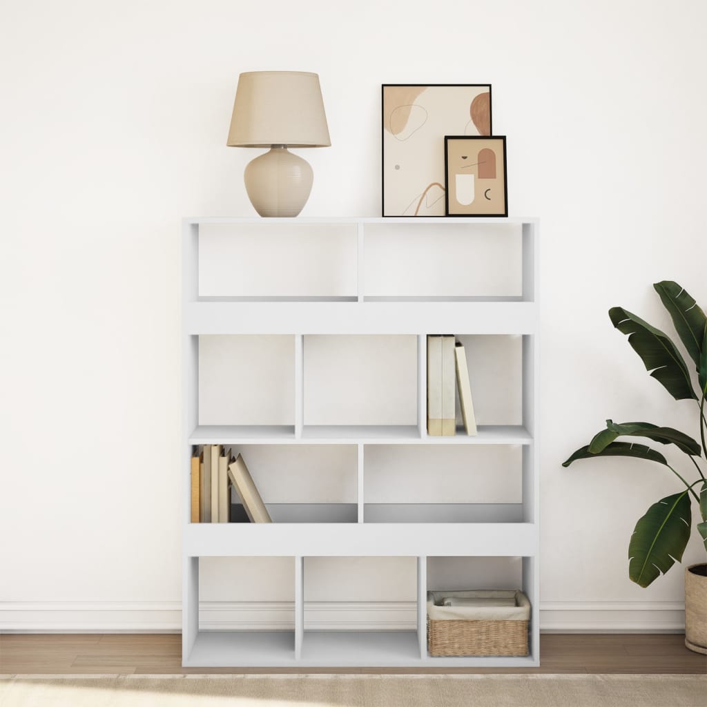 Βιβλιοθήκη Λευκή 100x33x125,5 εκ. από Επεξεργασμένο Ξύλο