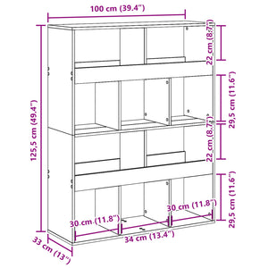 Βιβλιοθήκη Λευκή 100x33x125,5 εκ. από Επεξεργασμένο Ξύλο