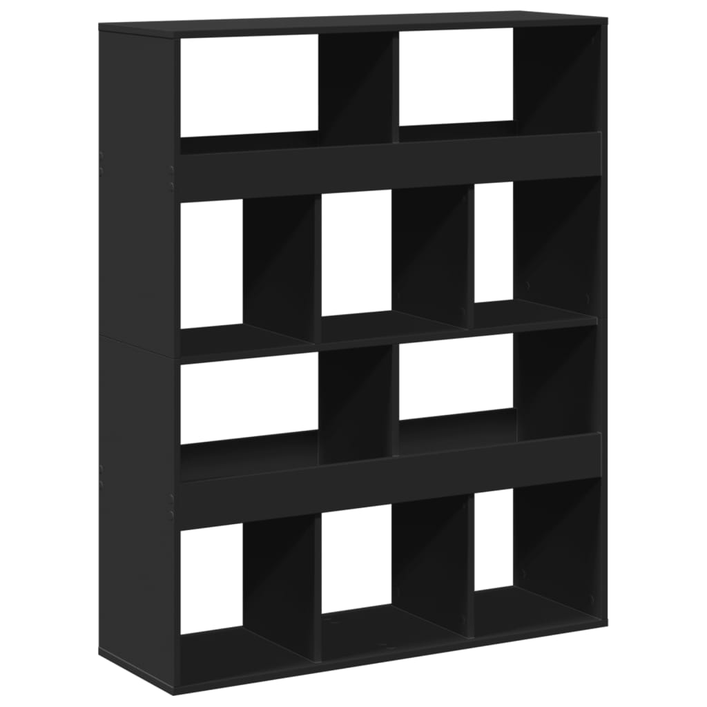 Βιβλιοθήκη Μαύρη 100x33x125,5 εκ. από Επεξεργασμένο Ξύλο