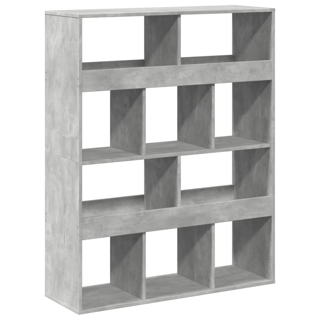Βιβλιοθήκη Γκρι Σκυροδέματος 100x33x125,5 εκ. Επεξεργ. Ξύλο - Pakobazaar
