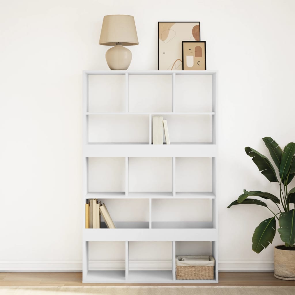Βιβλιοθήκη Λευκή 100x33x156,5 εκ. από Επεξεργασμένο Ξύλο