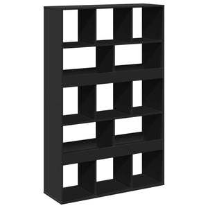 Βιβλιοθήκη Μαύρη 100x33x156,5 εκ. από Επεξεργασμένο Ξύλο