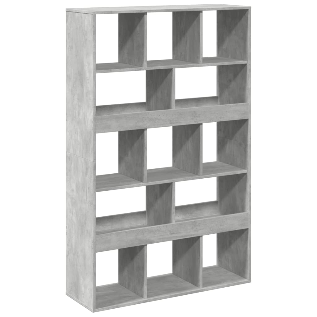 Βιβλιοθήκη Γκρι Σκυροδέματος 100x33x156,5εκ. Επεξεργ. Ξύλο