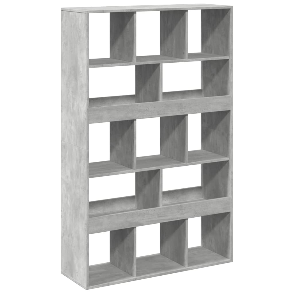 Βιβλιοθήκη Γκρι Σκυροδέματος 100x33x156,5εκ. Επεξεργ. Ξύλο