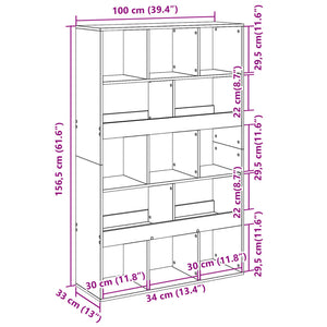 Βιβλιοθήκη Γκρι Sonoma 100x33x156,5εκ. από Επεξεργ. Ξύλο