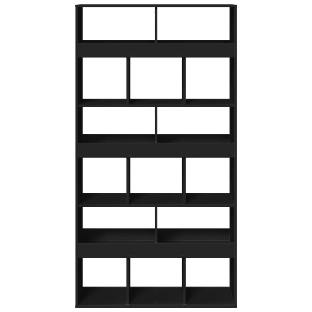 Βιβλιοθήκη Μαύρη 100x33x187,5 εκ. Επεξ. Ξύλο - Pakobazaar