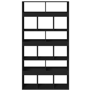 Βιβλιοθήκη Μαύρη 100x33x187,5 εκ. Επεξ. Ξύλο - Pakobazaar