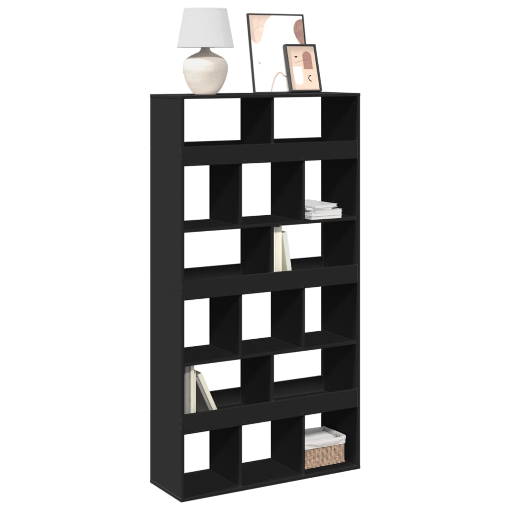Βιβλιοθήκη Μαύρη 100x33x187,5 εκ. Επεξ. Ξύλο - Pakobazaar