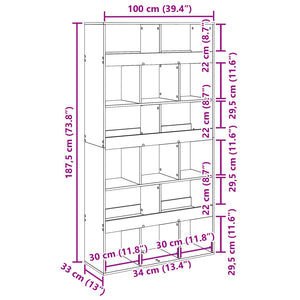 Βιβλιοθήκη Sonoma Δρυς 100x33x187,5 εκ. από Επεξεργασμένο Ξύλο